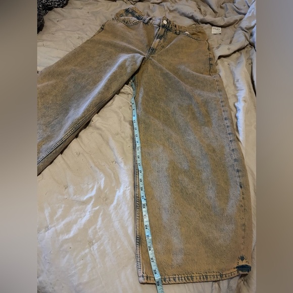 NWT We The Free Waterfalls Baggy Wide-Leg Jeans in Cowboy Khaki 28 S - Picture 12 of 12